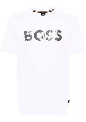 BOSS logo-appliqué cotton T-shirt - White