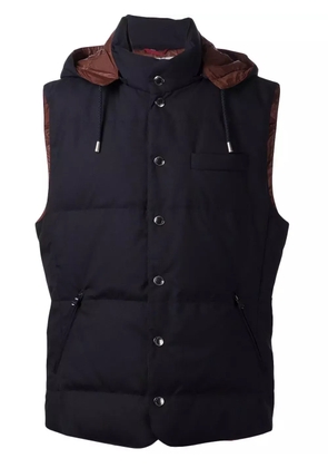 Brunello Cucinelli padded hooded vest - Blue