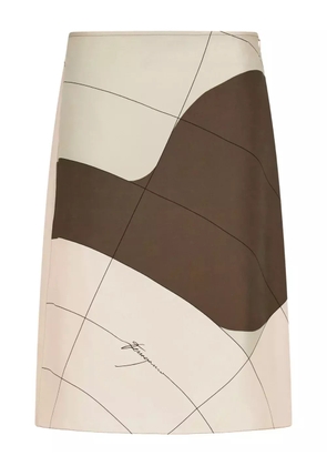 Ferragamo printed silk midi skirt - Pink