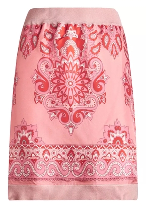 ETRO printed-panel knitted skirt - Pink