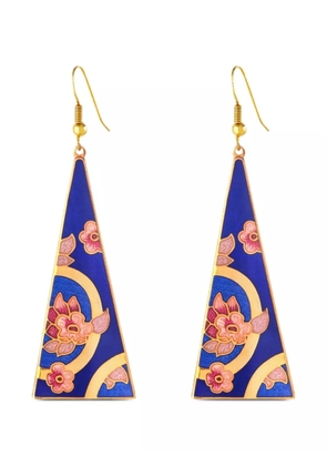 Susan Caplan Vintage 1980s triangular-shape earrings - Gold