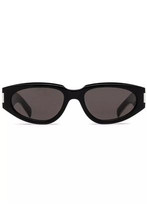 Saint Laurent Eyewear polished oval-frame sunglasses - Black