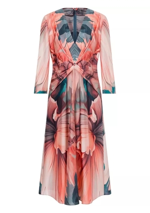 Alberta Ferretti floral-print silk dress - Blue