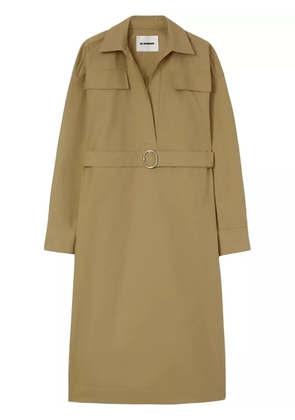 Jil Sander classic-collar cotton dress - Brown