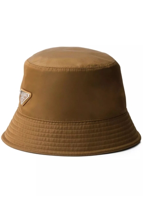 Prada round cotton bucket hat - Neutrals