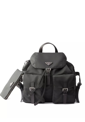 Prada flap-closure front-pockets backpack - Grey