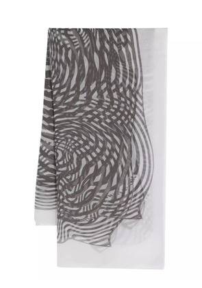 Hermès Pre-Owned 2010s abstract-pattern semi-sheer scarf - Brown
