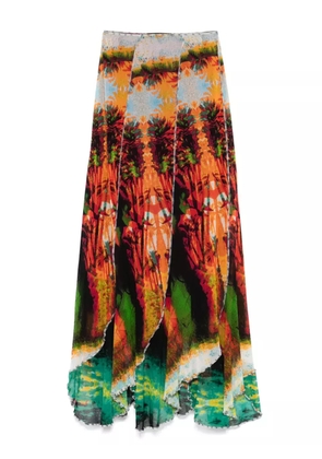 Jean Paul Gaultier Pre-Owned 2000s graphic-print maxi skirt - Orange