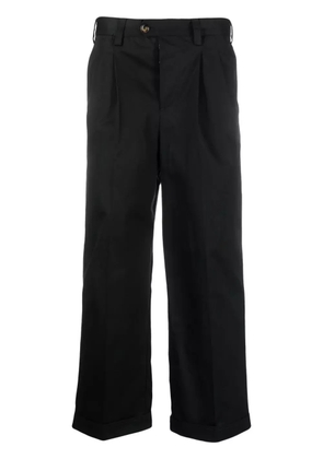 PT Torino pleated-edge cropped trousers - Black
