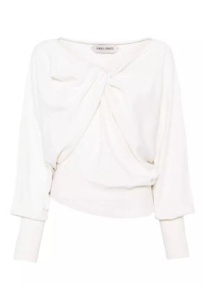 Alberta Ferretti twist-front sweater - Neutrals