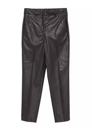 Incotex faux-leather pants - Brown