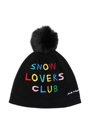 Rossignol pompom-detail embroidered beanie - Black