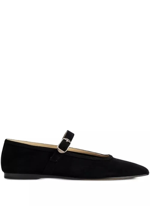 Le Monde Beryl buckle-fastening suede ballet flats - Black