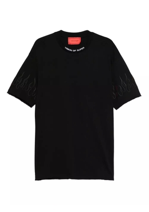 Vision Of Super flames-motif T-shirt - Black