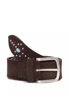 ALBERTO LUTI suede studded belt - Brown