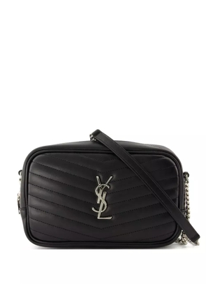 Saint Laurent mini Lou chevron logo shoulder bag - Black