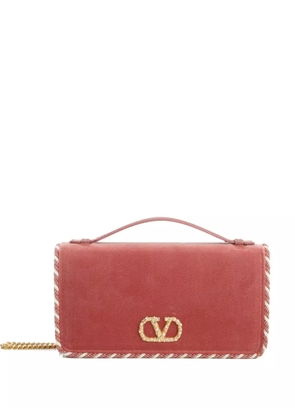 Valentino Garavani VLogo Signature velvet chain wallet - Pink