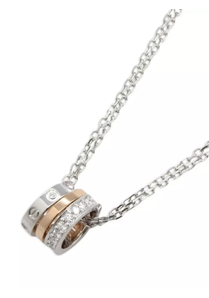 Cartier 2010s 18K rose and white gold Love Hoop diamond Necklace - Silver