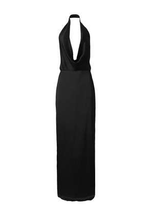 MOOS STUDIO Black Honey cowl-neck halter maxi dress