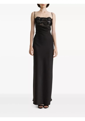 2310 STUDIO lace-panel cowl-neck maxi dress - Black