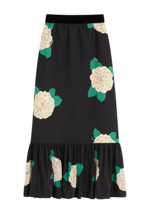 Valentino Garavani Apres L'Hiver-print midi skirt - Black
