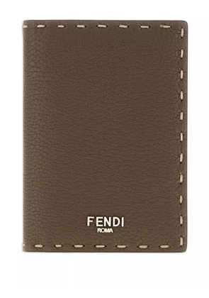 FENDI Selleria leather-trimmed cardholder - Brown