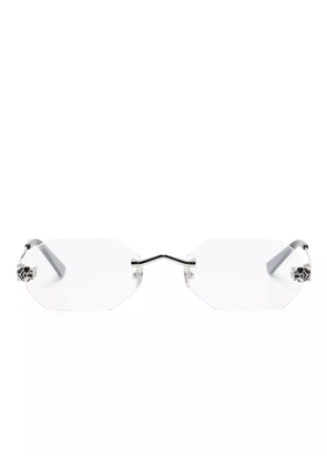 Cartier Eyewear Panther Head-detail rimless glasses - Grey