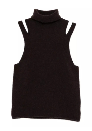 Roberto Collina cut-out detailing roll-neck top - Brown
