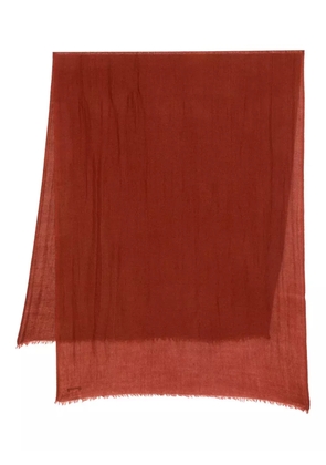 Faliero Sarti fringed cashmere scarf - Orange