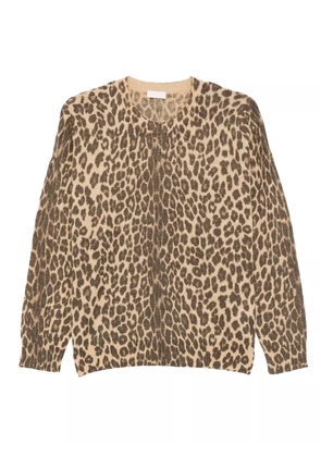 LIU JO leopard print crew-neck sweater - Neutrals