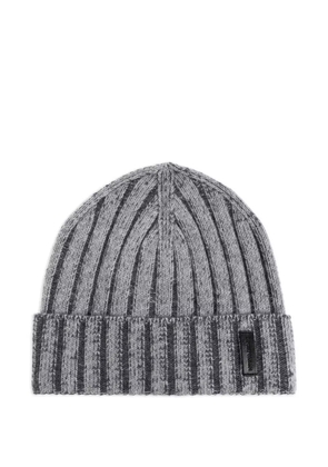 Emporio Armani ribbed wool beanie - Grey