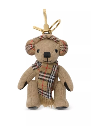 Burberry Thomas Bear check-scarf bag charm - Neutrals