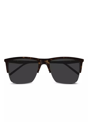 Saint Laurent Eyewear tortoiseshell half-rim sunglasses - Brown