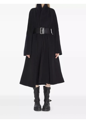 Balenciaga leather-belt wrap coat - Black