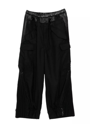 Junya Watanabe pleated-panel cargo-pocket trousers - Black