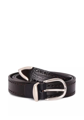 ALBERTO LUTI perforated leather belt - Black