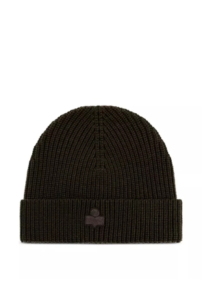 ISABEL MARANT ribbed logo beanie hat - Brown