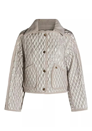 Burberry Floriston quilted corduroy-trimmed jacket - Neutrals