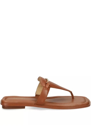 Michael Michael Kors logo-plaque flip-flops - Brown