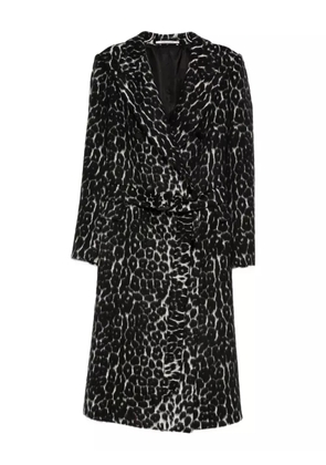 Tagliatore leopard-print coat - Black