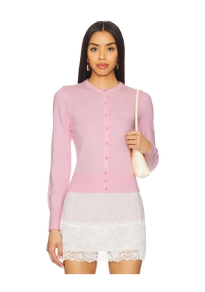 GUIZIO Emelie Cropped Cardigan in Pink. Size M. Also in S.