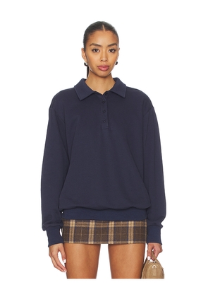 ALL THE WAYS Rana Polo Top in Navy. Size L. Also in M, S, XL, XS, XXS.