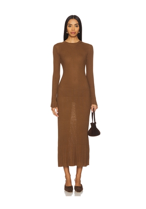 Callahan Mason Midi Dress in Brown. Size L. Also in M, S, XL, XXL.
