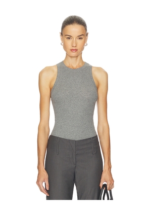 Aya Muse Simple High Neck Tank Top in Grey. Size M. Also in L, S, XS.