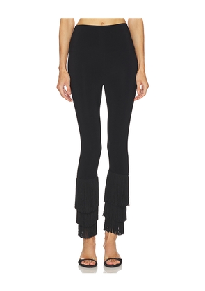 Norma Kamali Fringe Hem Cropped Legging in Black. Size M. Also in L, S, XS, XXS.