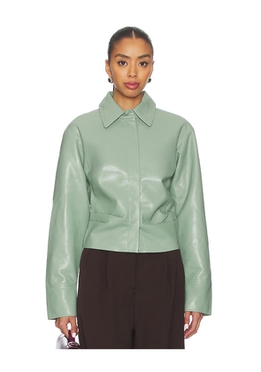 Nanushka Hildie Blouse in Sage. Size L. Also in M.
