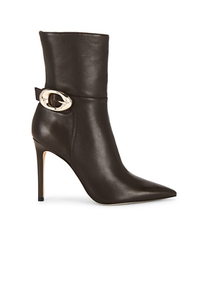 Stuart Weitzman Stuart Power Buckle Bootie in Cognac. Size 10. Also in 6, 6.5, 7, 7.5, 8, 8.5, 9, 9.5.