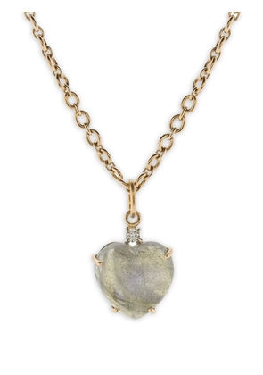 Irene Neuwirth 18k gold Heart diamond and labradorite necklace - Pink