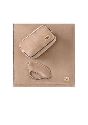 UGG Home Raegan Travel Set in Brown.
