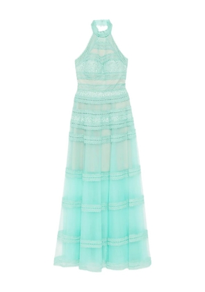 Saiid Kobeisy high-neck lace maxi dress - Green